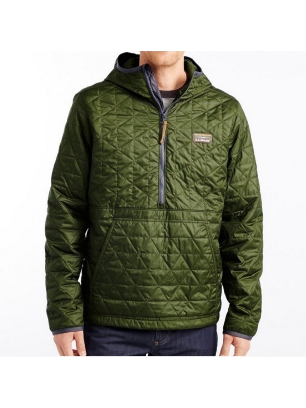 Men's L.L.Bean Quilted Hooded Pullover Jacket M